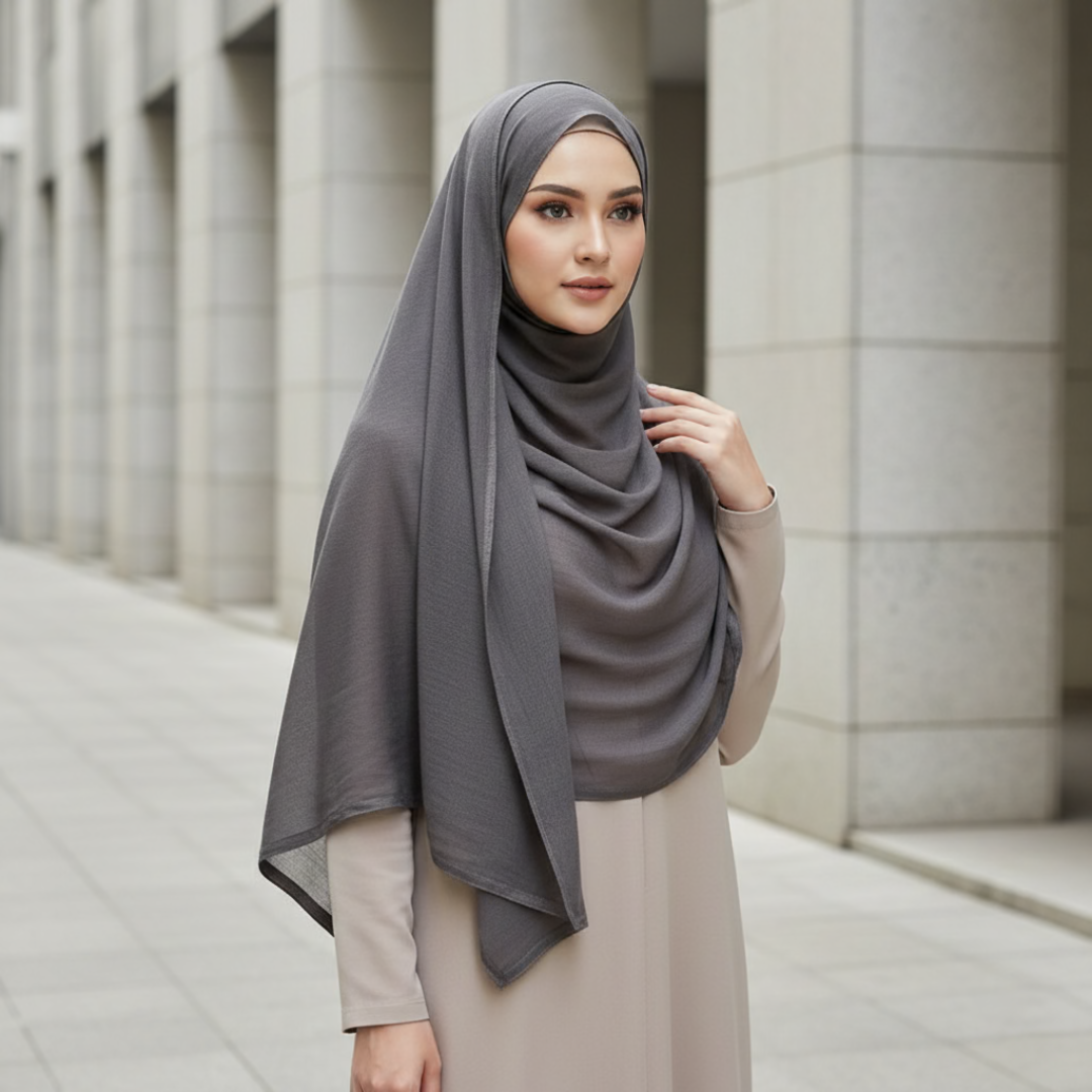 Muslim Modal Rayon Cotton Hijab Large Plain