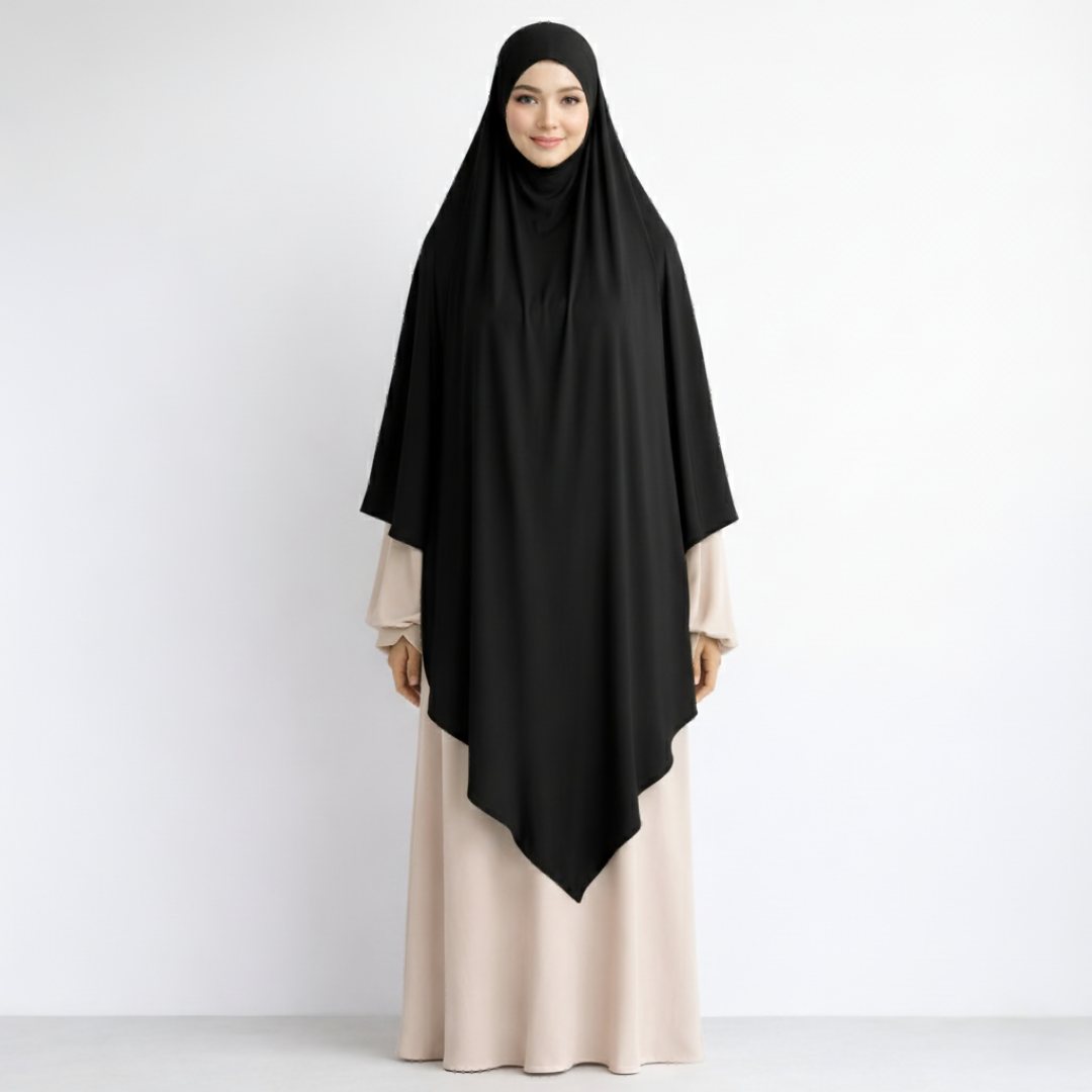 Premium Cotton Jersey Khimar Prayer Hijab