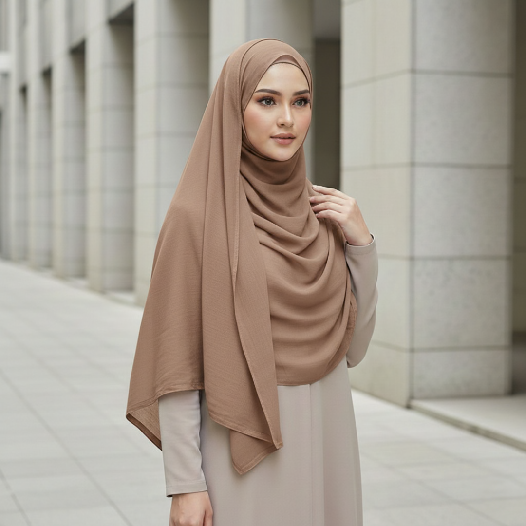Muslim Modal Rayon Cotton Hijab Large Plain