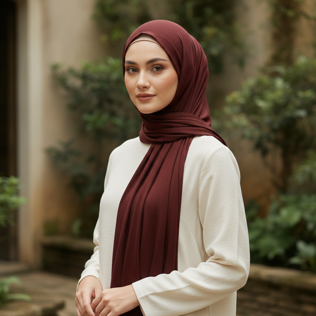Modal Cotton Jersey Hijab Scarf Long Plain