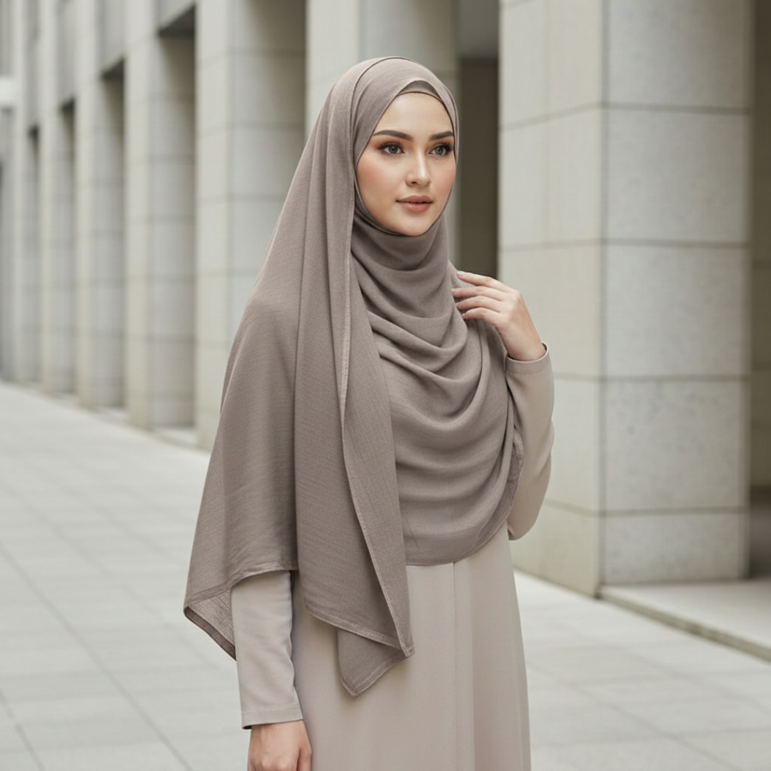 Muslim Modal Rayon Cotton Hijab Large Plain