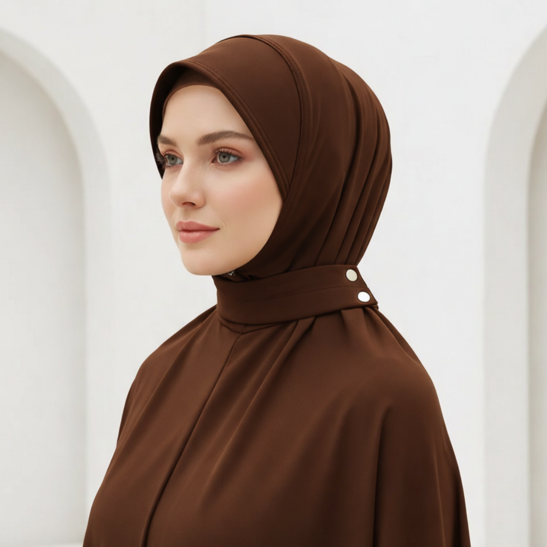 Instant Jersey Hijab Undercap – Soft Stretch Full Cover Turban with Snap Closure