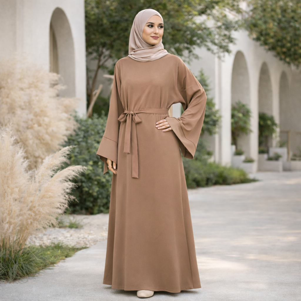 Nida - Abaya Long Modest Dress with Belt