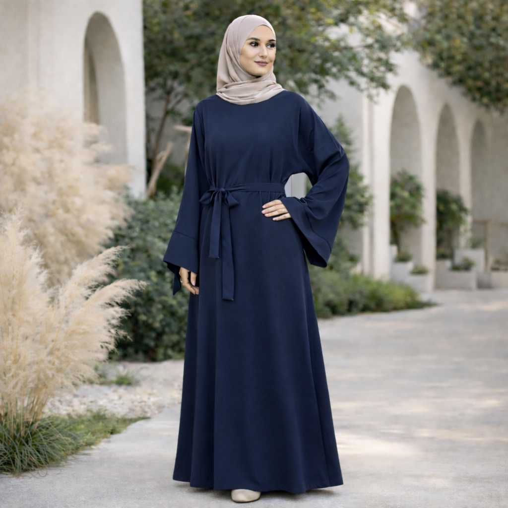 Nida - Abaya Long Modest Dress with Belt