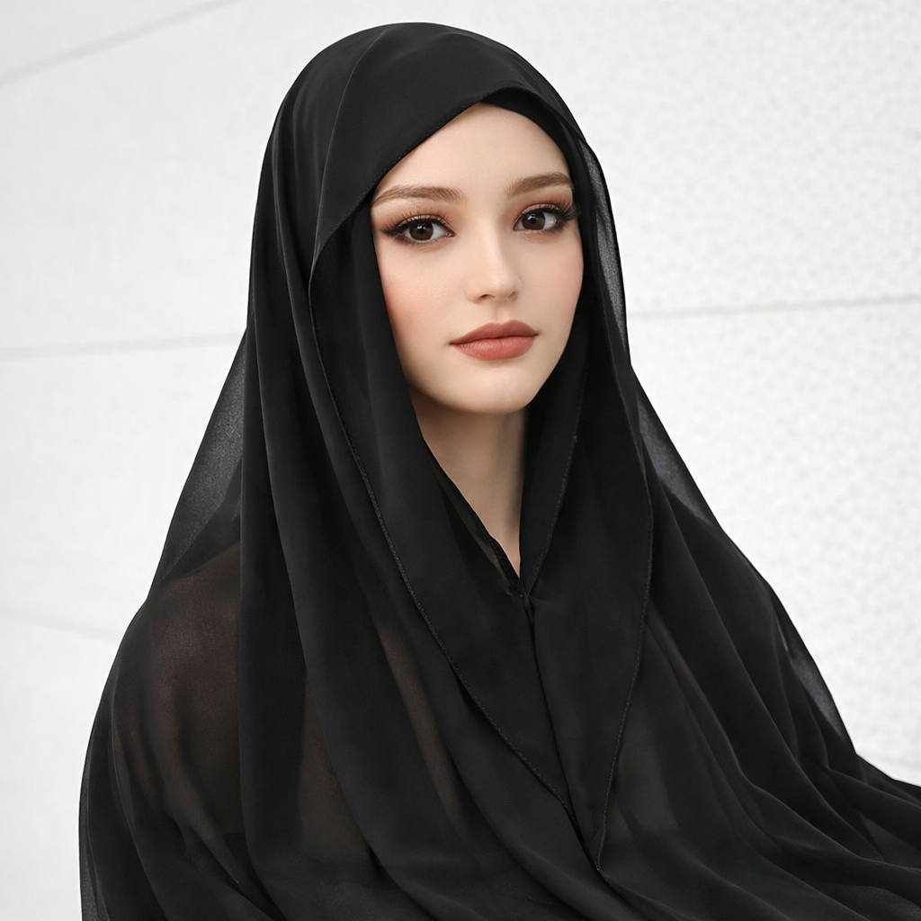 Premium Chiffon Hijab with Magnetic Undercap
