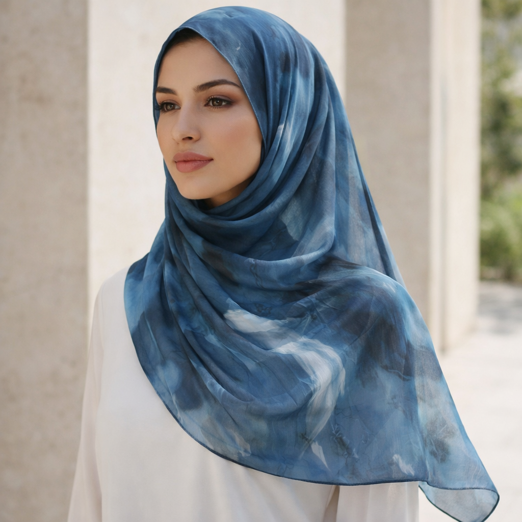 Watercolour Floral Modal Hijab Scarf Lightweight Shawl