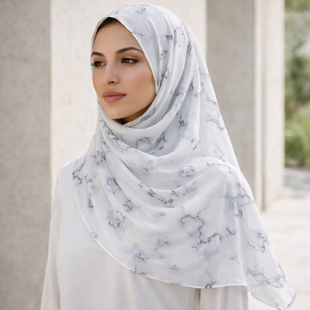 Watercolour Floral Modal Hijab Scarf Lightweight Shawl