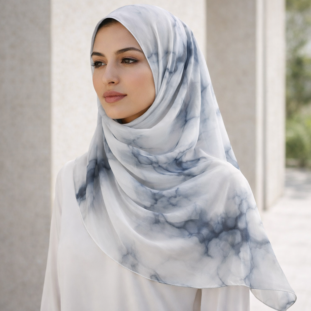 Watercolour Floral Modal Hijab Scarf Lightweight Shawl