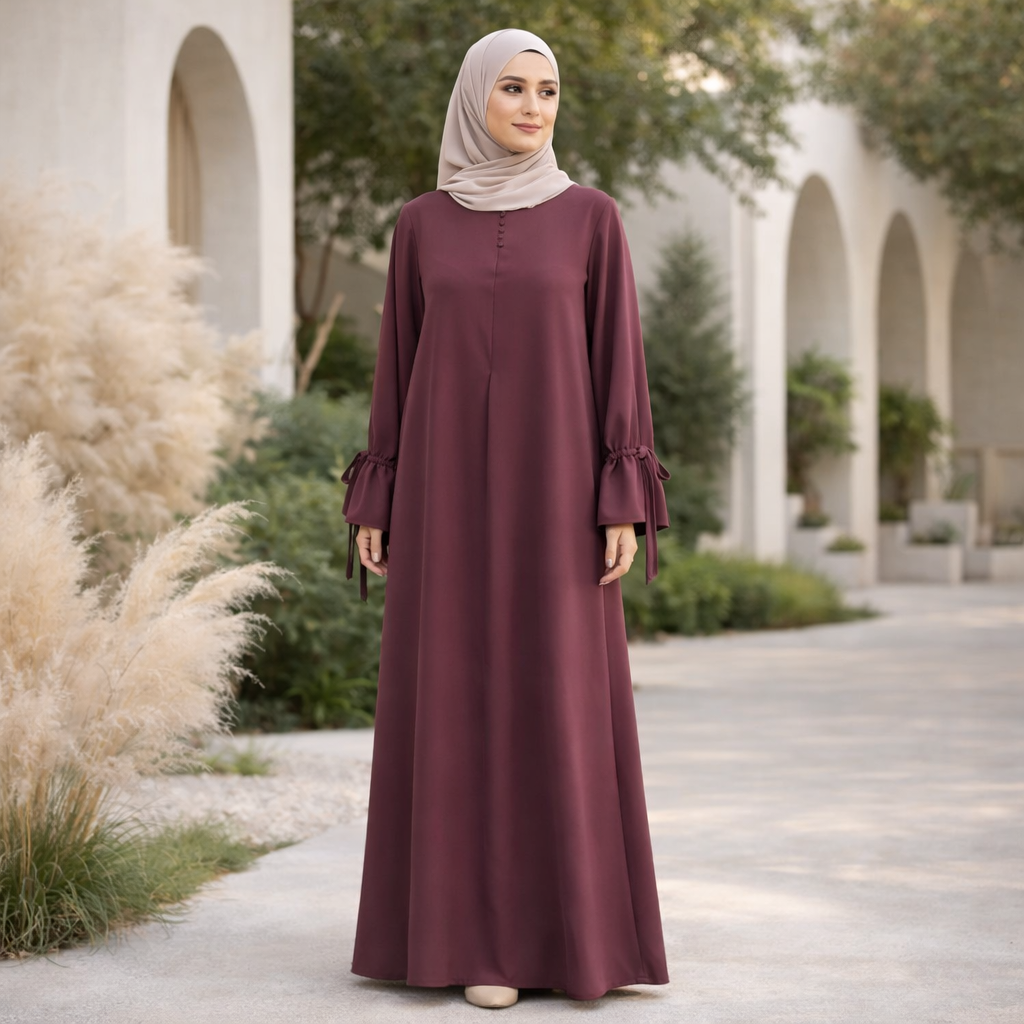 Elegant Modest Abaya Maxi Dress for Women