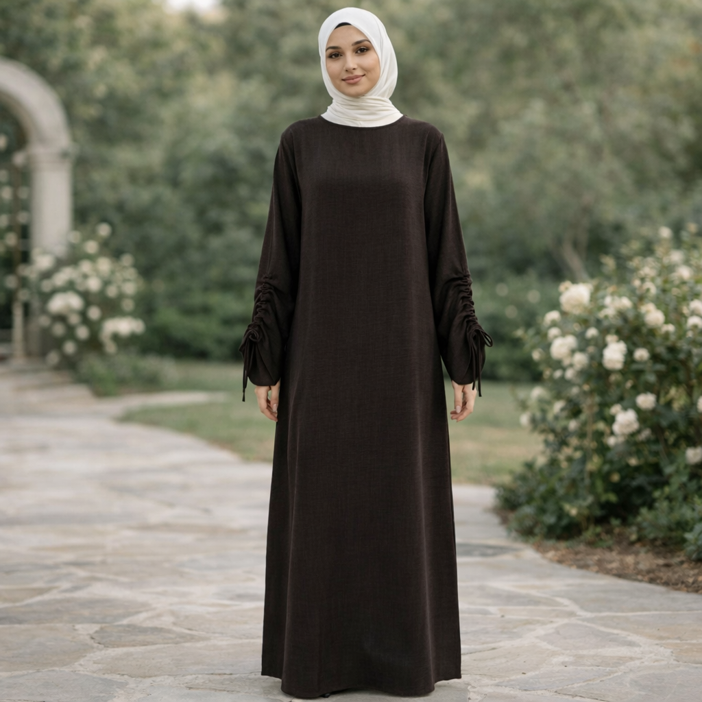 Eid Modest Lace-Up Abaya Kaftan Dress