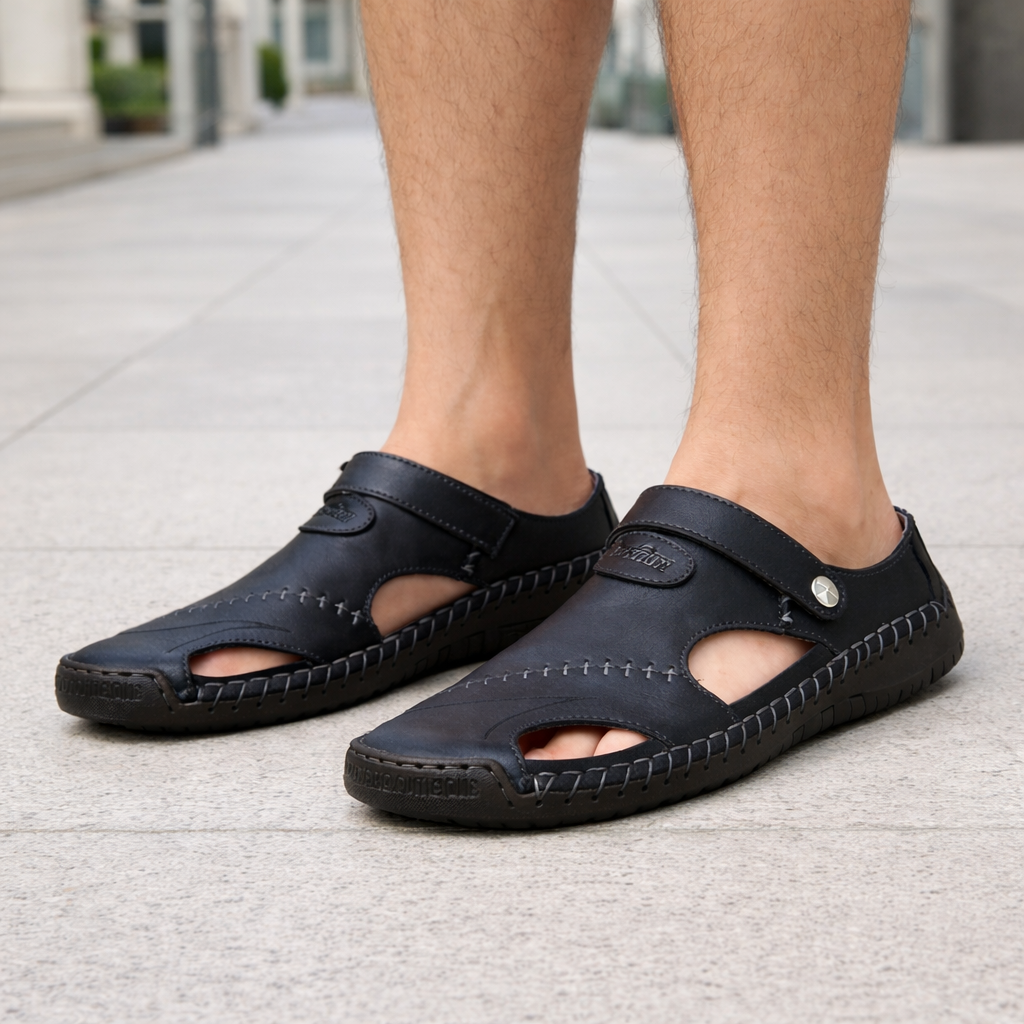 Lex - Elegant Premium Leather Summer Sandals - Adjustable Support