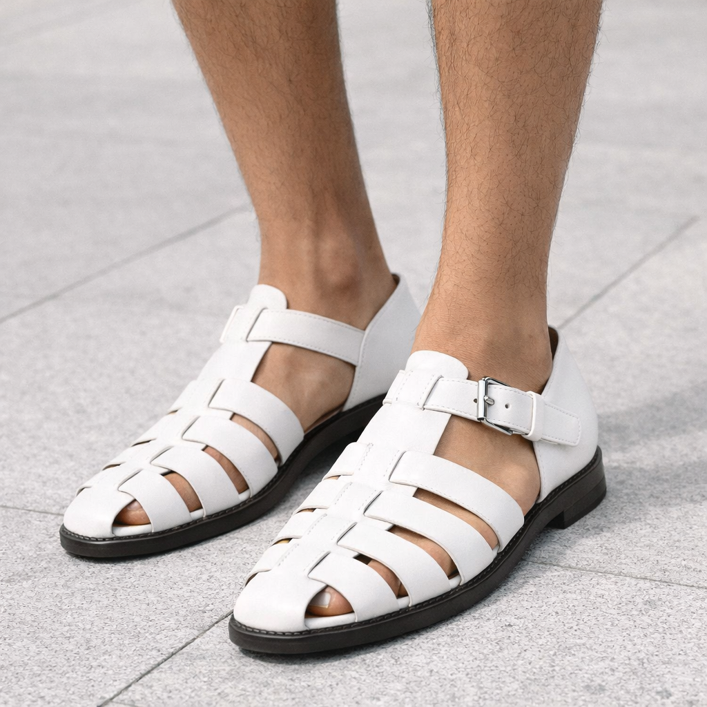 Alfie - Men's Leather Sandals - Slip On