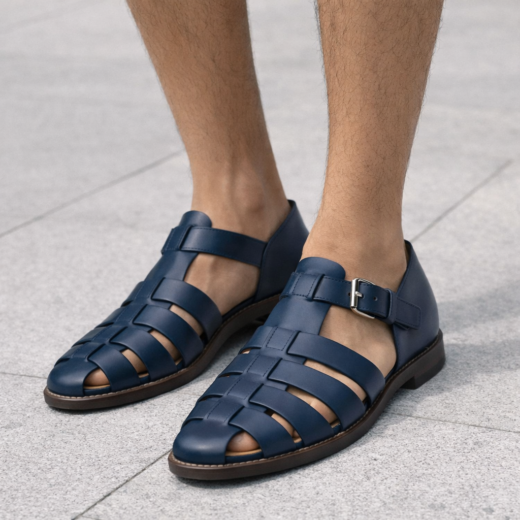 Alfie - Men's Leather Sandals - Slip On