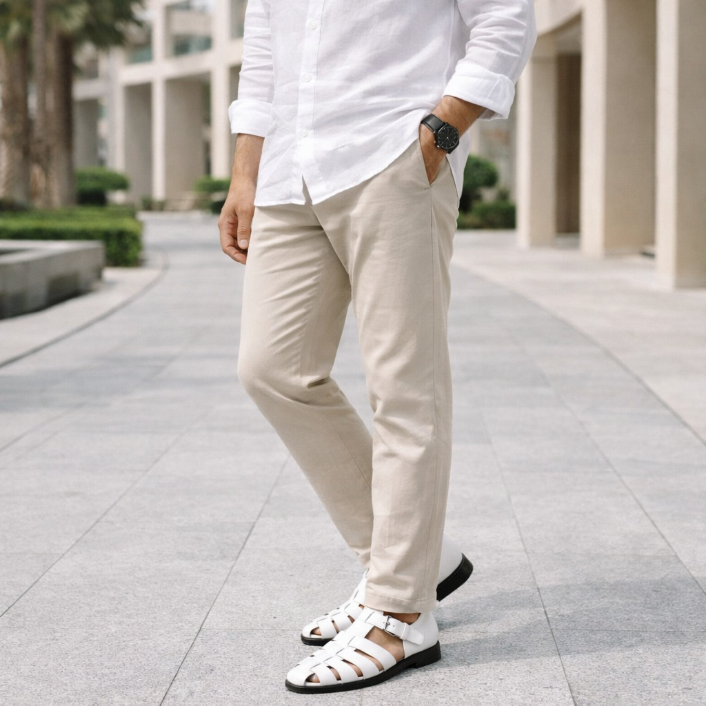 Alfie - Men's Leather Sandals - Slip On