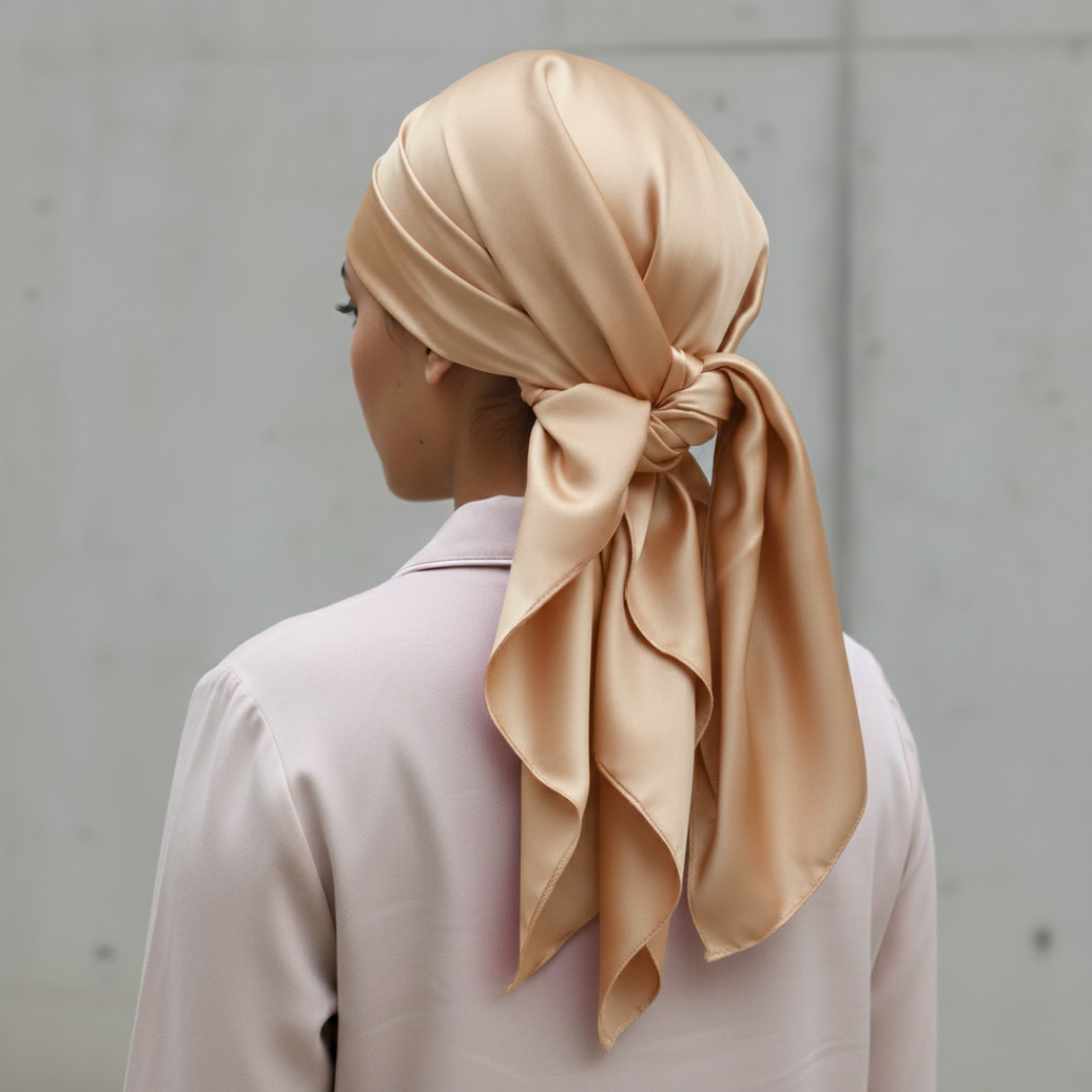 Luxury Satin Square Hijab Headscarf for Women