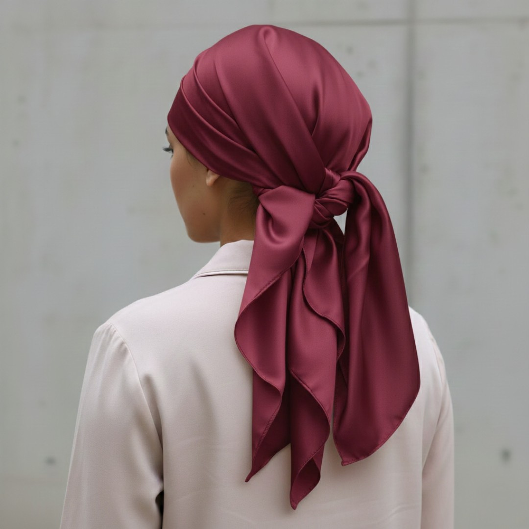 Luxury Satin Square Hijab Headscarf for Women