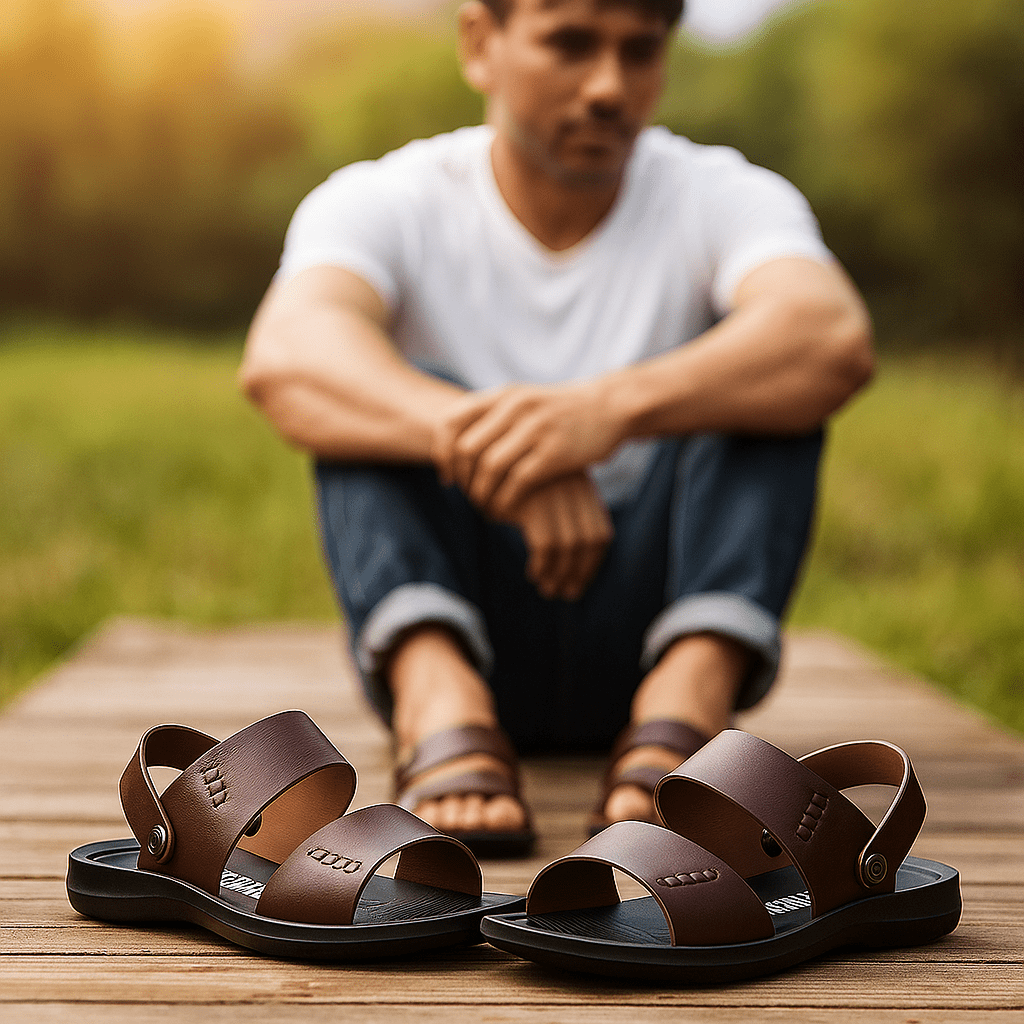 Christo - Summer Slip-On Sandals - Faux Leather